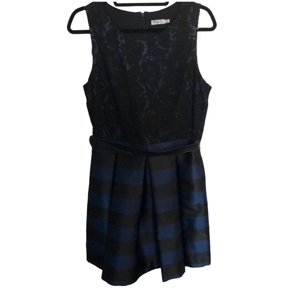 NWT Eliza J Missy fit and flare striped lace dress - Picture 1 of 6